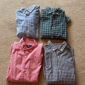 Four Vineyard Vines Checkered Shirts Boys small 8/10 in very good condition